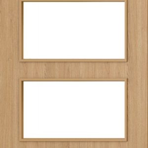 Flush Oak D03 Glazed FD30 44mm Pre-Finished Firedoor - DE
